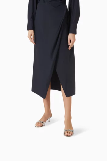 حذاء جريتا مفتوح من الخلف بكعب 50 مم جلد لامع