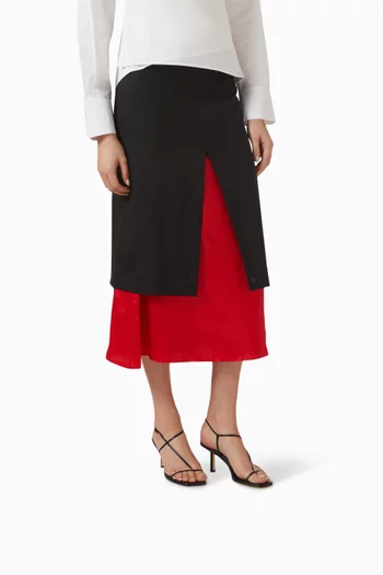 صندل بسيور متقاطعة وكعب 70 مم جلد ماعز