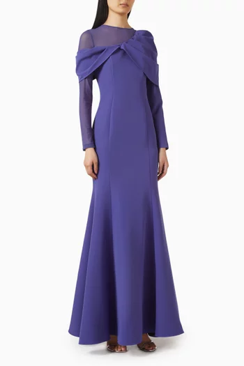 Mesh-panel Fishtail Gown