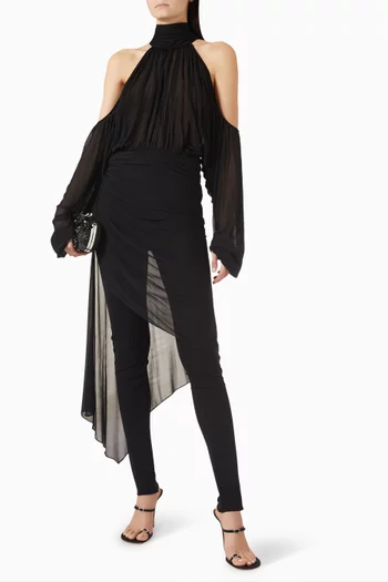 Cold-shoulder Asymmetrical Blouse