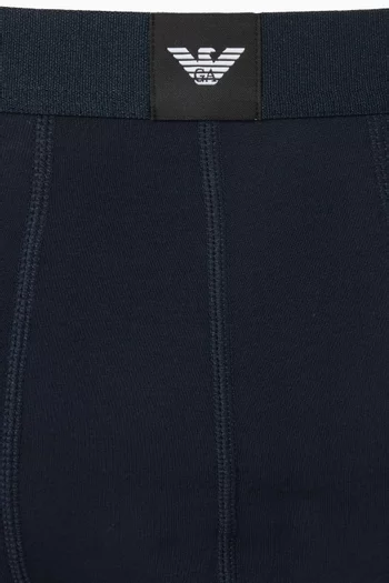 Logo Label Boxer Briefs in Stretch Cotton, Set of 3