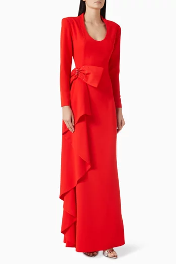 فستان أدورا طويل بعقدة