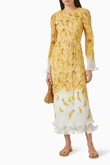 فستان باذرز بحافة واسعة وطيّات