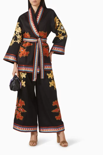 بنطال مونلايت واسع الساقين مزيج فيسكوز