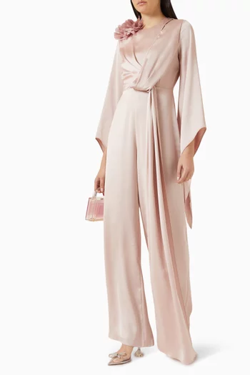 3D Floral-applique Jumpsuit