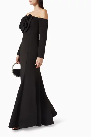 3D Floral-applique Dress