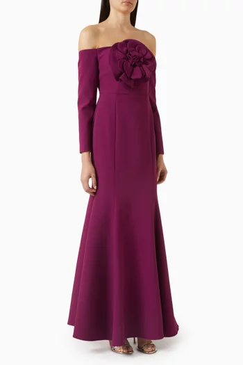 3D Floral-applique Dress