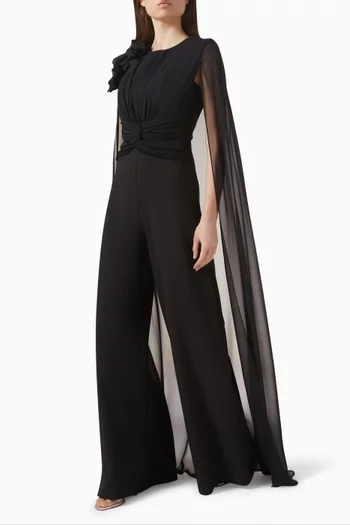 Embellished 3D Floral-applique Jumpsuit