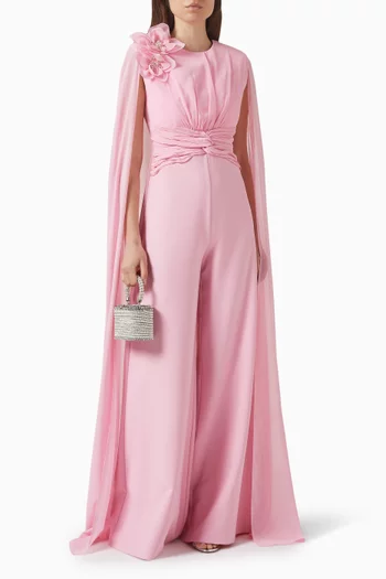 Embellished 3D Floral-applique Jumpsuit