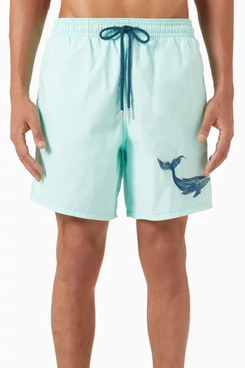 Embroidered Whale Swim Shorts