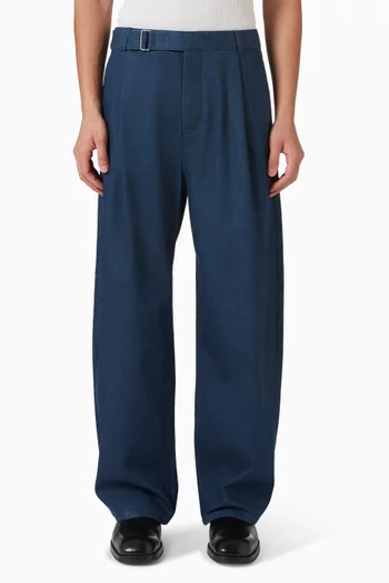 Pleated Pants in Denim