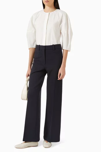 بلوزة قطن بيما بقصة منحوتة