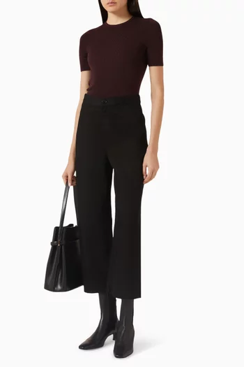 تي شيرت منسوج من صوف مارينو