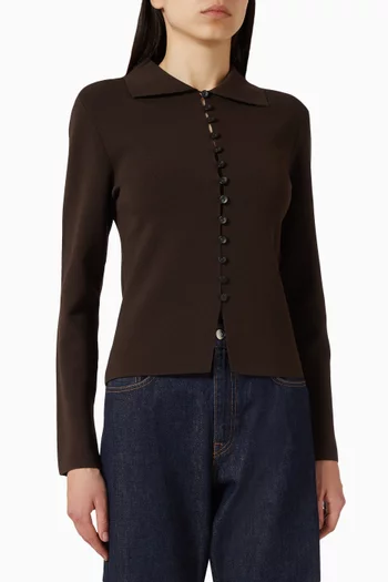 Button Collared Cardigan