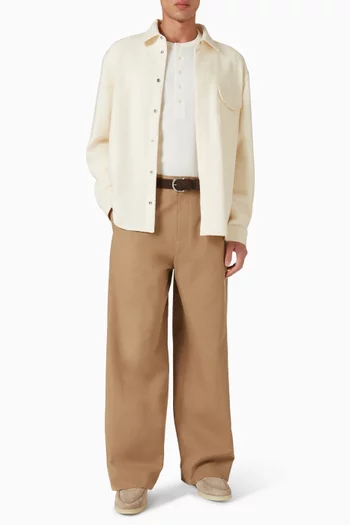 Wide-leg Chino Pants in Cotton