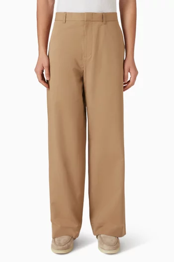 Wide-leg Chino Pants in Cotton