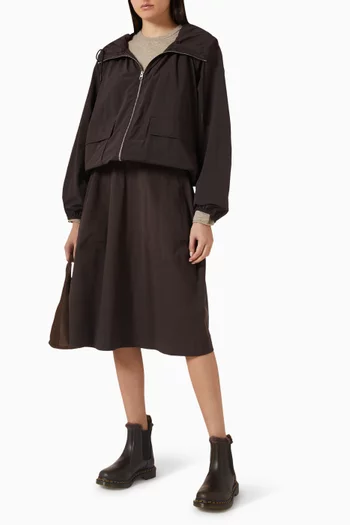 تنورة متوسطة الطول قطن بقصة مريحة