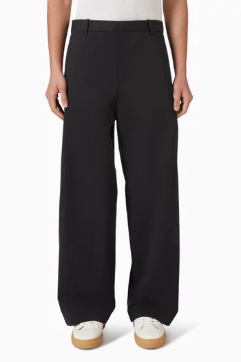 Pleated Wide-leg Pants in Cotton