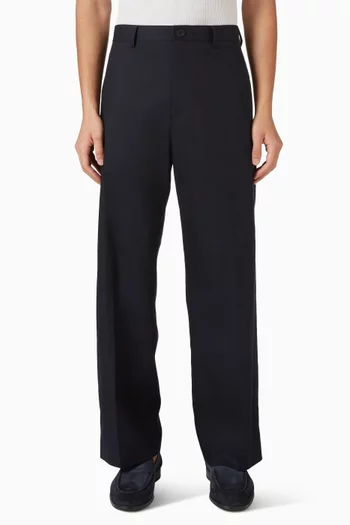 Relaxed-fit Straight-leg Pants in Cotton-linen