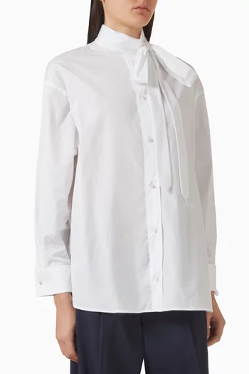Oversized Bow Shirt in Cotton