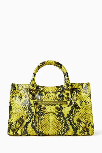 Small Le City Bag in Python-embossed Calfskin