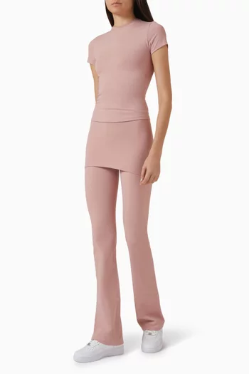 Matte Foldover Slim Flare Leggings