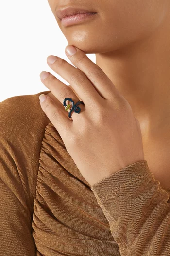 خاتم بيبي سباين مطلي بالمينا ذهب عيار 9