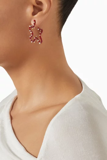 أقراط ستيلا مطلية بالمينا ذهب عيار 9