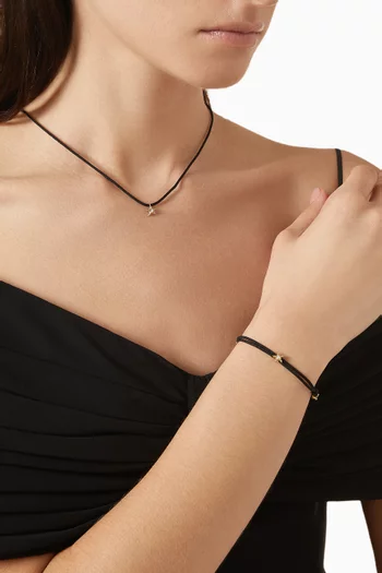 قلادة ستيلينا بتصميم حبل مرصعة بالماس ذهب عيار 9