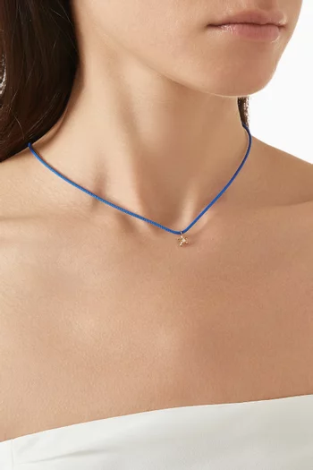 قلادة ستيلينا مرصعة بماس وتصميم حبل ذهب عيار 9