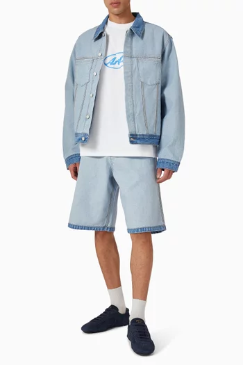 تي شيرت بشعار الماركة بتصميم دائري قطن