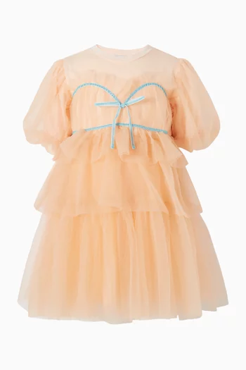 فستان أنجلينا طويل بعقدة تول