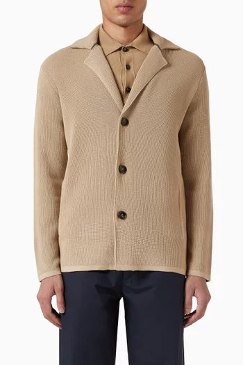 Single‑breasted Blazer in Waffle Stitch