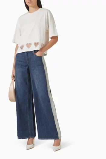 Evan Oversized Crop T-shirt in Cotton Poplin