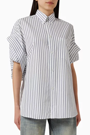 Tucked Sleeve Shirt in Cotton-poplin