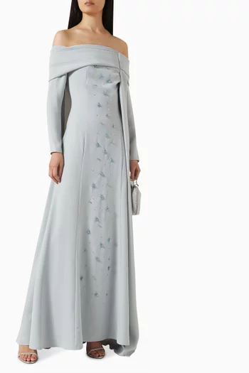 Embellished Off-shoulder Gown