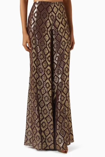 Maxine Geometric Wide-leg Pants