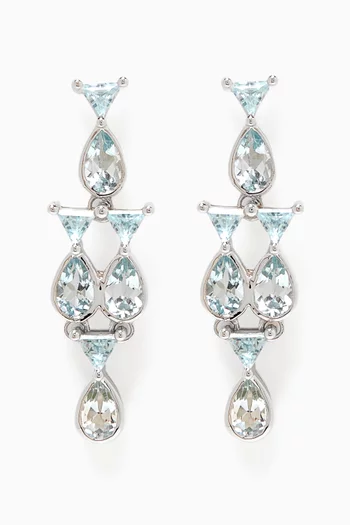 أقراط متدلية بتصميم سمكة مرصعة بأحجار توباز ذهب عيار 9