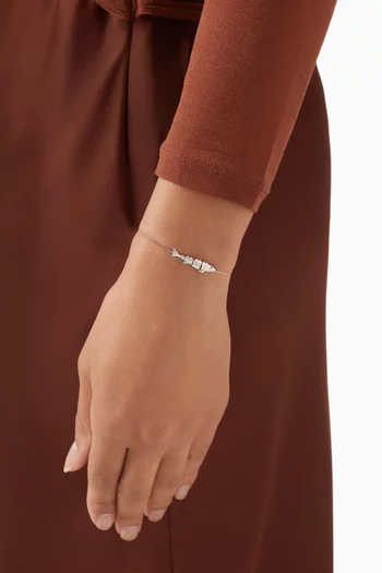 سوار مارلين مرصع بماس ذهب أبيض عيار 9