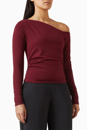 بلوزة 356‏ بكتف مكشوف وقصة غير متماثلة