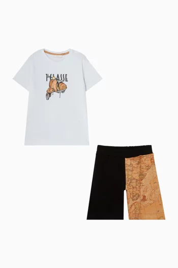 Geo Map T-shirt & Shorts Set