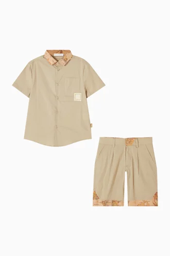 Printed Shirt & Shorts Set