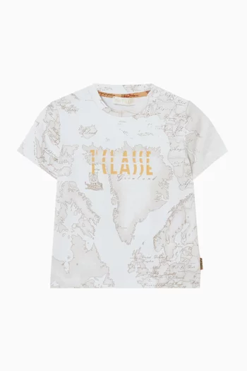 Map-print T-shirt in Cotton