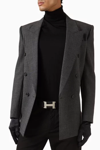 Unused Constance Buckle Reversible Belt in Leather