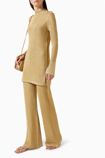 Ribbed Wide-leg Pants