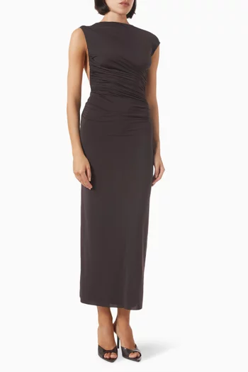 Solenne Twist Maxi Dress in Jersey