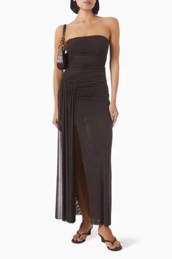 Ida Strapless Maxi Dress in Mesh
