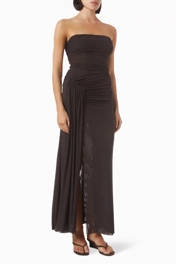 Ida Strapless Maxi Dress in Mesh