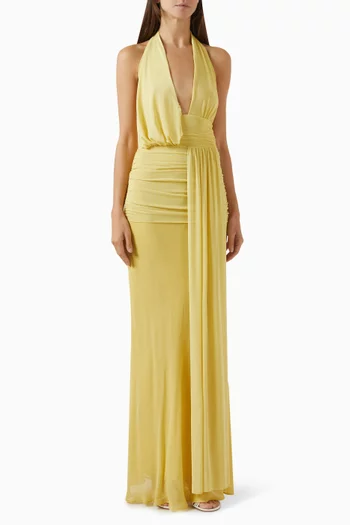 Cassis Drape Maxi Dress