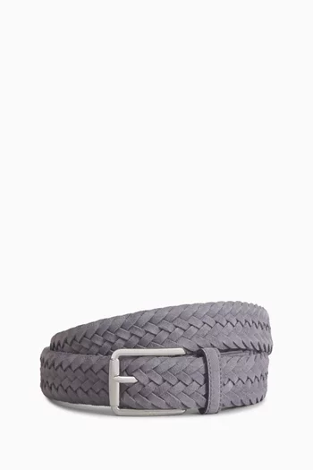 Woven Belt in Suede